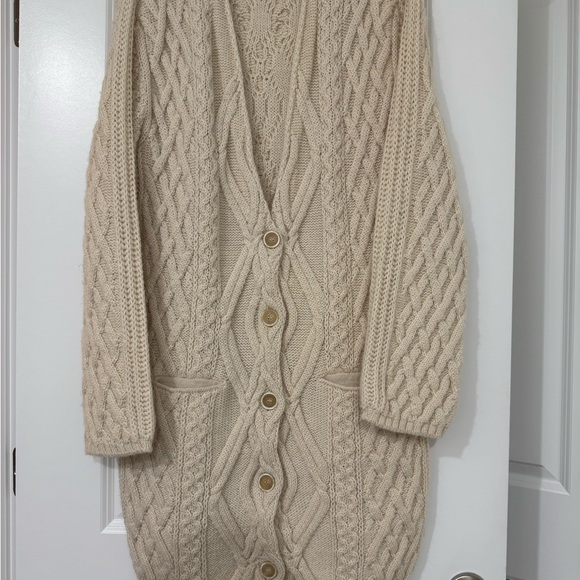 Chloe Sweaters - Chloe Beige Cable Knit Cardigan
